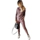 thumbnail image 1 of Conjunto de suéter y pantalones casuales de moda de color sólido con cuello alto para mujer, 1 of 6