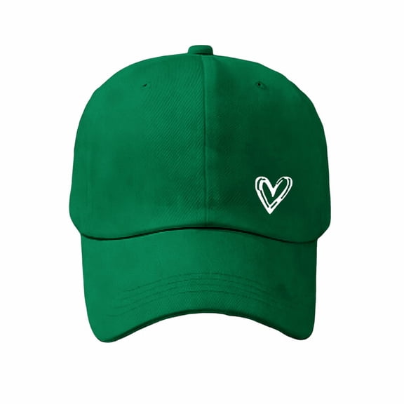AirLoni Sun Visor Hats For Women Adjustable Daily Wear Heart Embroidered Summer Baseball Cap Distressed Adjustable Hat Cotton Cap Blackish Green,One Size