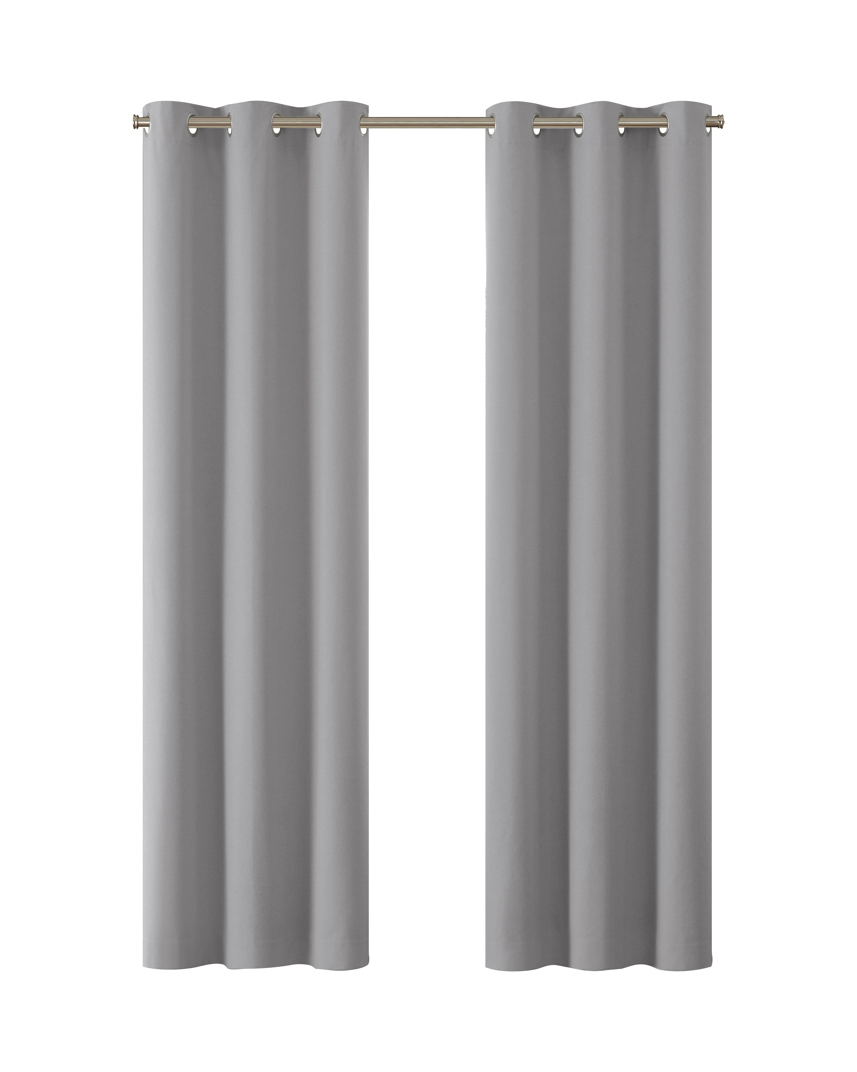 Eclipse Corte Solid Blackout Curtains, Set of 2, 84 Inch Long Blackout Curtains, 37" W x 84" L, Silver