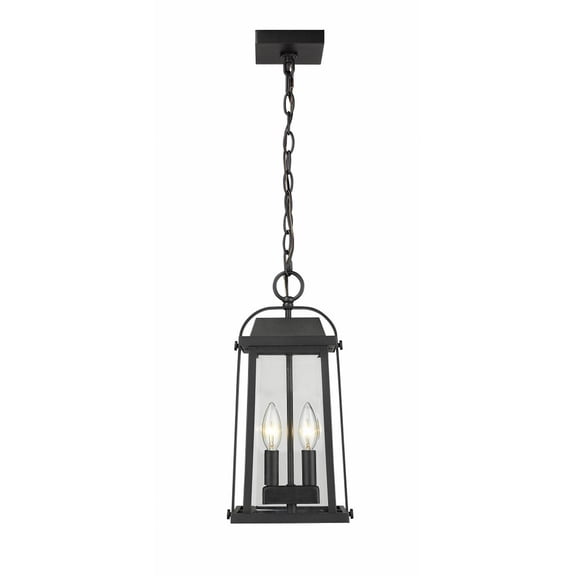 574CHM-BK-Z-Lite-Millworks - 2 Light Outdoor Chain Mount Lantern in Period Inspired Style - 7.75 Inches Wide by 15.5 Inches High-Black Finish