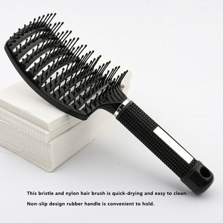 1111Fourone Hair Brush Scalp Massage Rubber Handle Hairbrush