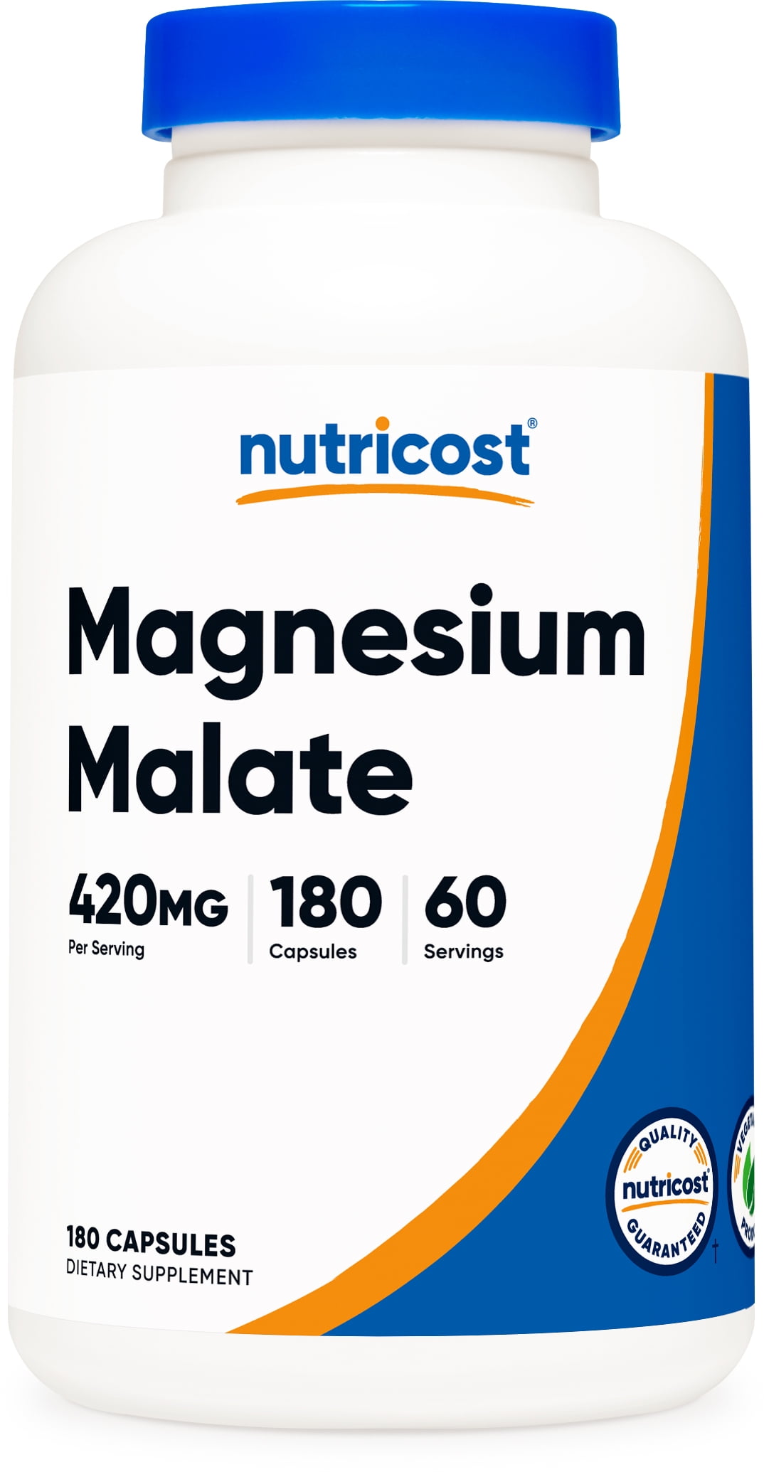 Nutricost Magnesium Malate 420mg, 180 Capsules, 60 Servings - Non-GMO, Gluten Free Supplement