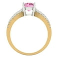 thumbnail image 4 of Clara Pucci 14K Yellow/White Gold 1.27ct Pink Solitaire with Accents Ring, 4 of 8