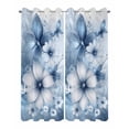 thumbnail image 2 of nqOlkjepod Outdoor Curtains for Patio Waterproof, Blue White Daisy Outdoor Privacy Panels Grommet, Luxury Farmhouse Botanical Flower Blackout Outside Curtains for Porch/Cabana 54"x95", 2 Panels, 2 of 8