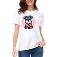 thumbnail image 2 of Playera Blanca Camiseta Unisex Estampada Schnauzer, 2 of 5