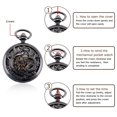 thumbnail image 5 of Reloj de bolsillo retro de hombre con cadena, dragón de cuerda manual analógico, fénix, esqueleto, romano JFHHH pequeña, 5 of 5