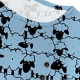 thumbnail image 3 of CLOOCL Plus Size Short Sleeve Shirts for Women Cartoon Sheep 3D Printed Blue Blouse, 3 of 6