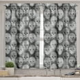 thumbnail image 2 of Ambesonne Grey and White Valance & Curtain, Brainpan Head, 55"x30", Grey Black White, 2 of 6