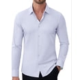 thumbnail image 5 of Youclos Long Sleeve 4-Way Stretch Dress Shirts for Men Button Down Shirt Muscle Fit, 5 of 6