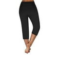 thumbnail image 6 of fartey Capri Pants for Women with Drawstring Pockets Elastic Waist 3/4 Trousers Slim Comfy Solid Color Lounge Sports Below Knee Short, 6 of 9