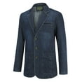 thumbnail image 2 of Cloudstyle Men's Multi-Pocket Denim Casual Blazer, 2 of 11