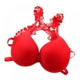 thumbnail image 1 of Wuffmeow Sexy Women Frontal Lace Push Up Bra Seamless Bras Racer Back Front Closure Bralette, 1 of 9