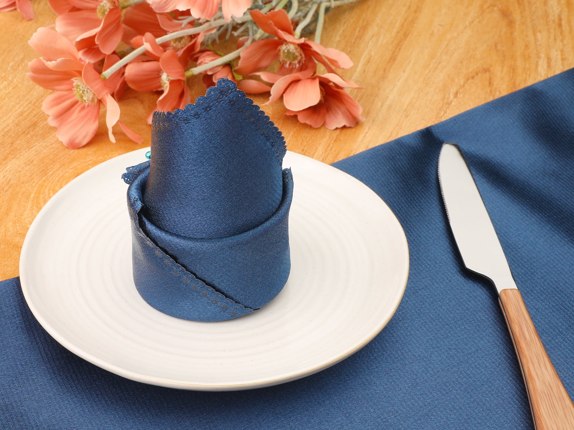 Unique Bargains 6 Pack Sateen Napkins Great Napkins for Restaurant Wedding Banquet Blue