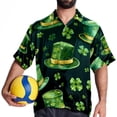 thumbnail image 4 of Saint Patrick's Day Men's Short Sleeve Poplin Shirt, Button Down Casual Summer Beach Printed Unisex Shirt, 4 of 6