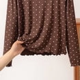 thumbnail image 4 of Ohufall Polka Dot Pajama Tops for Women Round Neck T-shirts Long Sleeve Loose Comfort Sleepwear Top, 4 of 4