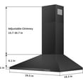 thumbnail image 2 of SNDOAS 30 inch Wall Mount Range Hood Stainless Stove Vent 3-Speed Exhaust Fan 120V,Balck, 2 of 6