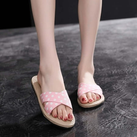 

Yedhsi Summer Ladies Slippers Polka Dot Polka Dot Holiday Beach Shoes
