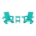 thumbnail image 3 of WestinTrends Ashore 3-Piece Kids Modern Rocking Chair With Cup Holder and Square Side Table Set, Turquoise, 3 of 13