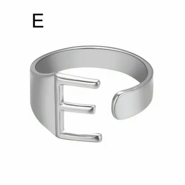 CUITING Fashion Adjustable Initial Alphabet Letter A-Z Ring Finger Rings Women Jewellery-Silver C