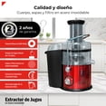 thumbnail image 3 of Extractor De Jugos Centrífugo, Rojo, Acero Inoxidable 800w Bogner Bogner BJE02R, 3 of 8