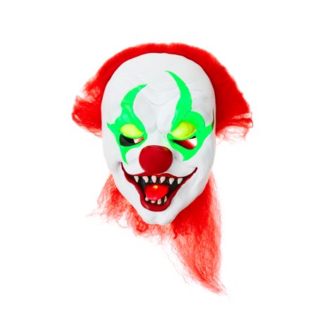 Light-Up Clown Mask with Red Hair for Adults, by Way to Celebrate