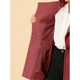 thumbnail image 6 of INSPIRE CHIC Women's Classic Stand Collar Long Sleeve Winter Belted Long Coat L Watermelon Red, 6 of 8