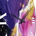 thumbnail image 3 of Designart "Strokes in Purple and Pink IV" Fractals Oversized Wall Clock, 3 of 5