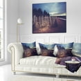 thumbnail image 2 of Designart Old Fence on Beach at Sunset - Landscape Printed Throw Pillow - 16x16, 2 of 4