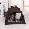 thumbnail image 4 of Cat Bed House with Soft Mat,Breathable Washable Pet Puppy Kennel Dog Cat Folding Indoor Outdoor House Bed Tent Brown, 4 of 7