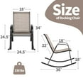 thumbnail image 3 of Costway 2pcs Patio Rocking Chair Heavy-Duty Metal Rocker Outdoor Anti-Slip Brown, 3 of 8