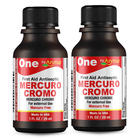 Arymar Mercuro Chromo – First Aid Antiseptic for Wounds, 1 fl oz (2-Pack)