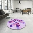 thumbnail image 4 of Ahgly Company Machine Washable Indoor Rectangle Transitional Purple Area Rugs, 5' x 7', 4 of 7