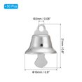 thumbnail image 2 of Uxcell Mini Jingle Bells 0.6" Metal Hanging Bells Silver 50Pack, 2 of 5
