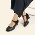 thumbnail image 7 of BURUDANI Women's Pumps Low Chunky Mary Jane Heels Closed Toe Comfortable Work Dress Shoes, 7 of 7