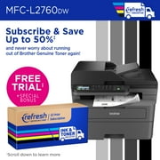 Brother Wireless MFC-L2760DW Compact Monochrome All-in-One Laser Printer with Copy, Scan and Fax, Duplex and Mobile Printing