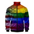 thumbnail image 3 of Chaqueta con cremallera y estampado 3D de arcoíris LGBT para hombres y mujeres, chaqueta holgada de manga larga con estampado del Día del Orgullo Gay, chaqueta con personalidad, top de calle, 3 of 5