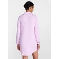 thumbnail image 4 of Joyspun Women's Dreamy Soft Collection Notch Collar Sleepshirt with Long Sleeves, Sizes XS-3X, 4 of 6