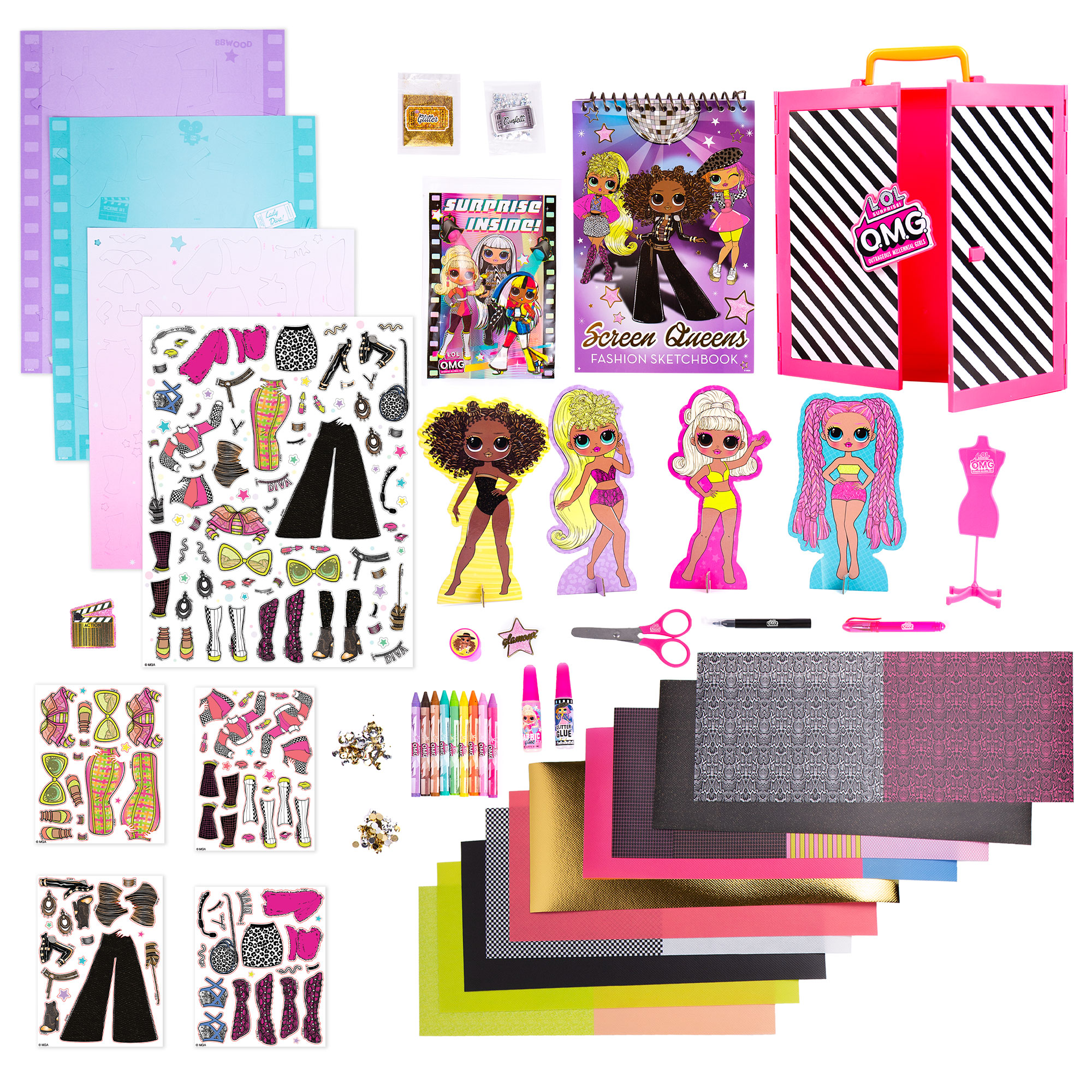 L.O.L. Surprise! O.M.G. Ultimate Fashion Designer, Double Feature Series, Decorate 4 Die-Cut Dolls With 300+ Accessories, 5 Surprises Inside, Includes Reusable Runway Case - image 2 of 5