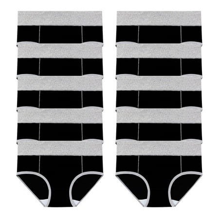 ATOYSOY Women s Plus Size Hip Lifting Cotton Panties  10 Pack Stretchy Shapewear Control Briefs Seamless for Ladies Underpants Multipack Solid Panty Classic Briefs Comfy Clearance Black XL