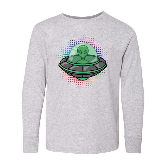 Inktastic Spaceship Funny Alien Outer Space Long Sleeve Youth T-Shirt