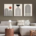 thumbnail image 5 of Black and White Boho Abstract Wall Art 3 Pieces Neutral Geometric Line Sun Canvas Prints Painting Geometry Artwork for Home Office Bedroom Bathroom and Living Room Wall Décor 12"x16", 5 of 5