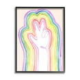 thumbnail image 2 of Stupell Industries Radiant Peace Sign Rainbow Whimsical Linework Grey Framed byJennifer Paxton Parker, 2 of 5