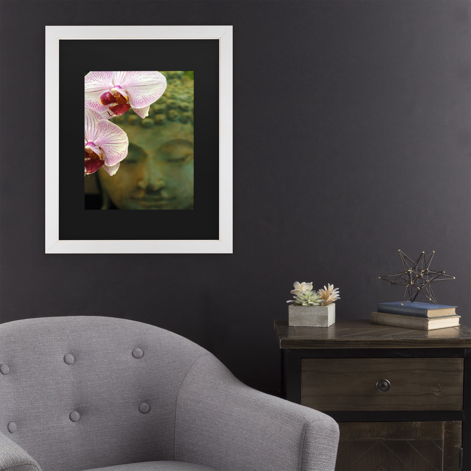 Trademark Fine Art 'Orchids and Buddha' Canvas Art by Kurt Shaffer