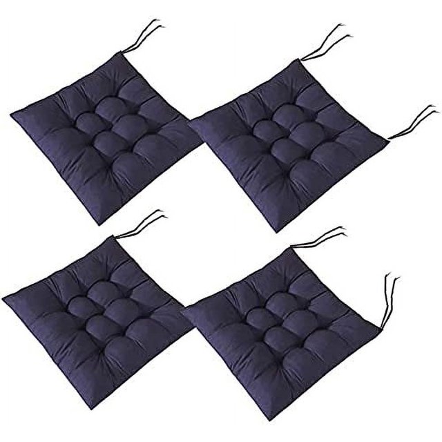 4 mjuka stolsdynor med band, stolsdynor matsal för trädgård uteplats kök matsal (40x40cm)C
