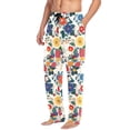 thumbnail image 2 of FORMRS Mens Pajama Pants with Pockets Cotton Sleepwear Lounge Bottoms Sizes S-2XL, Red Japanese Floral Pattern, 2 of 7