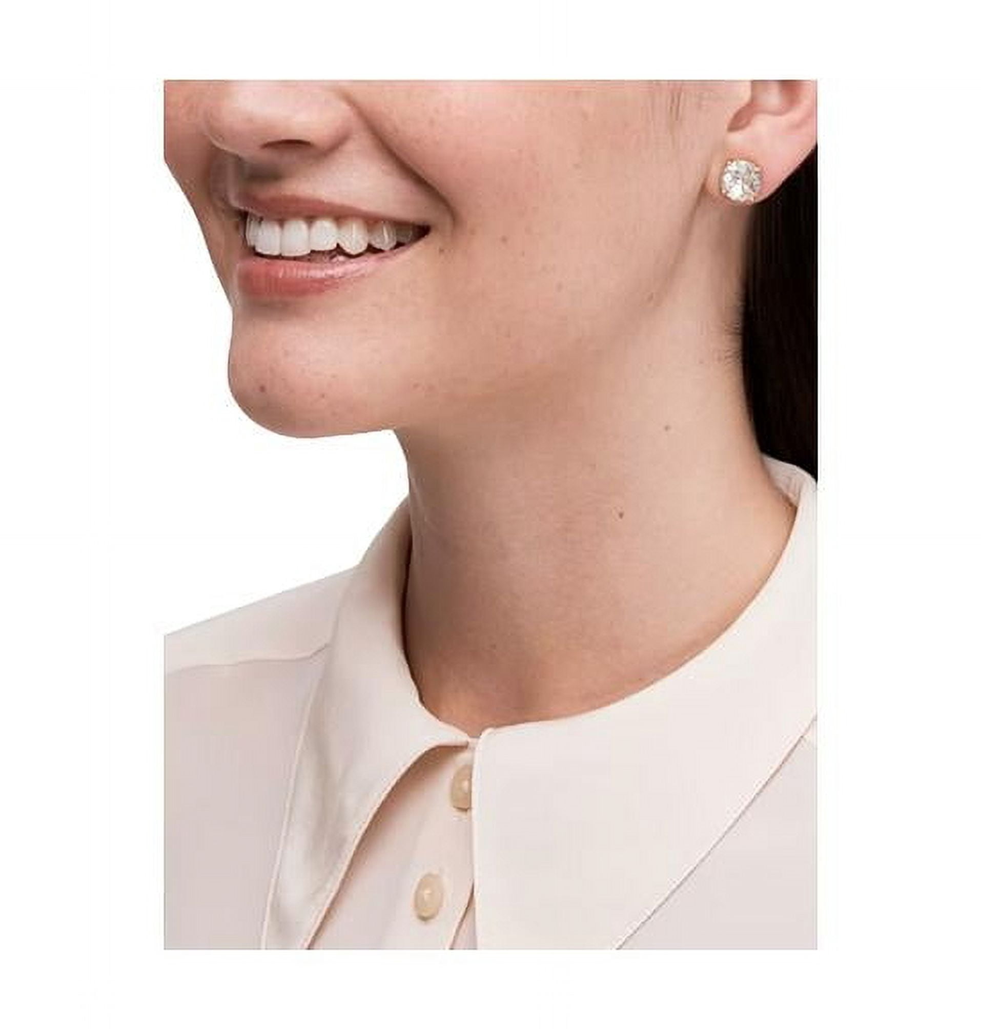 Kate Spade New York Earrings Crystal Gumdrop Studs Clear Gold Womens Jewelry Gift Classy