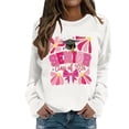 thumbnail image 3 of HUITKMM Womens Hoodie Women's Pullover Hoodie Letter Print Round Neck Top for Winter & Winter 2458 M, 3 of 7