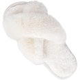 thumbnail image 1 of Hi Clasmix Fuzzy Slippers for Women-Cross Band Cozy House Home Bedroom Fluffy Slippers Plush Furry Open Toe Slide Slipper, 1 of 3