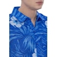 thumbnail image 3 of HAPPY BAY Men's Hawaiian Shirt Fashion Button Down Short Sleeves Holidays Aloha Party Casual Tops Summer Beaches Shirts for Men S Blue Floral, 3 of 6