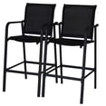 thumbnail image 5 of Counter Height Bar Stool All Weather Patio Furniture with Quick-Dry Textilene Fabric, 2 PCS Set (Black), 5 of 8